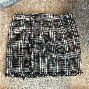 Plaid Tweed Mini Skirt